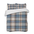 thumbnail image 1 of Full Size Quilt Bedding Set, Blue Beige Buffalo Plaid Reversible Summer Quilt 3 Pieces, White Farmhouse Modern Striped Lightweight Bedspreads Coverlets with 2 Pillow Shams for All Seasons, 1 of 5