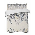 thumbnail image 1 of Full Size Quilt Bedding Set, Blue Grey Eucalyptus Reversible Summer Quilt 3 Pieces, Farmhouse Weeping Leaves on Linen Lightweight Bedspreads Coverlets with 2 Pillow Shams for All Seasons, 1 of 5