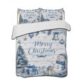 thumbnail image 1 of Full Size Quilt Bedding Set, Blue Merry Christmas Reversible Summer Quilt 3 Pieces, Xmas Tree Snowman Eucalyptus Wood Lightweight Bedspreads Coverlets with 2 Pillow Shams for All Seasons, 1 of 5
