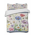 thumbnail image 1 of Full Size Quilt Bedding Set, Blue Wildflowers Reversible Summer Quilt 3 Pieces, Farmhouse Country Spring Butterfly Floral Lightweight Bedspreads Coverlets with 2 Pillow Shams for All Seasons, 1 of 5