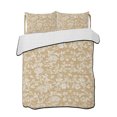 thumbnail image 1 of Full Size Quilt Bedding Set, Botanical Rose Bud Reversible Summer Quilt 3 Pieces, Vintage Tan Brown Floral Leaves Farmhouse Lightweight Bedspreads Coverlets with 2 Pillow Shams for All Seasons, 1 of 5