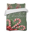 thumbnail image 1 of Full Size Quilt Bedding Set, Christmas Reversible Summer Quilt 3 Pieces, Xmas Canes Berries Pine Cone Green Dotted Lightweight Bedspreads Coverlets with 2 Pillow Shams for All Seasons, 1 of 5
