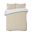 thumbnail image 1 of Full Size Quilt Bedding Set, Cream Plaid Reversible Summer Quilt 3 Pieces, Gingham Checked Minimalist Modern Lightweight Bedspreads Coverlets with 2 Pillow Shams for All Seasons, 1 of 5