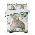 thumbnail image 1 of Full Size Quilt Bedding Set, Easter Reversible Summer Quilt 3 Pieces, Spring Bunny Botanical Eucalyptus Leaves Plants Lightweight Bedspreads Coverlets with 2 Pillow Shams for All Seasons, 1 of 5