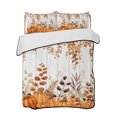 thumbnail image 1 of Full Size Quilt Bedding Set, Fall Orange Pumpkins Reversible Summer Quilt 3 Pieces, Thanksgiving Autumn Leaf Wood Grain Lightweight Bedspreads Coverlets with 2 Pillow Shams for All Seasons, 1 of 5