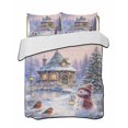 thumbnail image 1 of Full Size Quilt Bedding Set, Farmhouse Christmas Snowman Reversible Summer Quilt 3 Pieces, Xmas Tree Snowflake Lightweight Bedspreads Coverlets with 2 Pillow Shams for All Seasons, 1 of 5