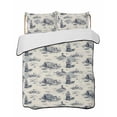 thumbnail image 1 of Full Size Quilt Bedding Set, Nautical Ship Reversible Summer Quilt 3 Pieces, Retro Coastal Ocean Lighthouse Mountain Map Lightweight Bedspreads Coverlets with 2 Pillow Shams for All Seasons, 1 of 5