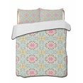 thumbnail image 1 of Full Size Quilt Bedding Set, Pink Green Flowers Reversible Summer Quilt 3 Pieces, Country Botanical Abstract Floral Patterned Lightweight Bedspreads Coverlets with 2 Pillow Shams for All Seasons, 1 of 5