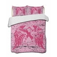 thumbnail image 1 of Full Size Quilt Bedding Set, Pink Ribbon Reversible Summer Quilt 3 Pieces, Wings Romantic Love Heart Flowers Retro Country Lightweight Bedspreads Coverlets with 2 Pillow Shams for All Seasons, 1 of 5