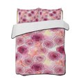 thumbnail image 1 of Full Size Quilt Bedding Set, Pink Rose Flowers Reversible Summer Quilt 3 Pieces, Romantic Floral Blossom Watercolor Lightweight Bedspreads Coverlets with 2 Pillow Shams for All Seasons, 1 of 5