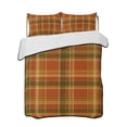 thumbnail image 1 of Full Size Quilt Bedding Set, Plaid Fall Reversible Summer Quilt 3 Pieces, Thanksgiving Orange Brown Autumn Farmhouse Harvest Lightweight Bedspreads Coverlets with 2 Pillow Shams for All Seasons, 1 of 5