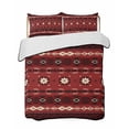 thumbnail image 1 of Full Size Quilt Bedding Set, Red Black Boho Reversible Summer Quilt 3 Pieces, Vintage Ethnic Tribe Abstract Art Retro Lightweight Bedspreads Coverlets with 2 Pillow Shams for All Seasons, 1 of 5