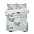 thumbnail image 1 of Full Size Quilt Bedding Set, Spring Floral Checkered Reversible Summer Quilt 3 Pieces, Sage Green Daisy Buffalo Plaid Lightweight Bedspreads Coverlets with 2 Pillow Shams for All Seasons, 1 of 5
