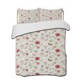 thumbnail image 1 of Full Size Quilt Bedding Set, Spring Floral Reversible Summer Quilt 3 Pieces, Elegant Pastoral Flowers Rustic Lightweight Bedspreads Coverlets with 2 Pillow Shams for All Seasons, 1 of 5