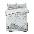 thumbnail image 1 of Full Size Quilt Bedding Set, Teal Pumpkins Fall Reversible Summer Quilt 3 Pieces, Thanksgiving Autumn Leaves Blue Lightweight Bedspreads Coverlets with 2 Pillow Shams for All Seasons, 1 of 5