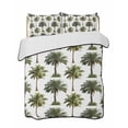 thumbnail image 1 of Full Size Quilt Bedding Set, Tropical Trees Reversible Summer Quilt 3 Pieces, Summer Palm Trees Botanical Vintage Green Lightweight Bedspreads Coverlets with 2 Pillow Shams for All Seasons, 1 of 5