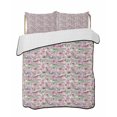 thumbnail image 1 of Full Size Quilt Bedding Set, Vintage Pink Flower Reversible Summer Quilt 3 Pieces, Spring Floral Leaves Pastoral Birds Plants Lightweight Bedspreads Coverlets with 2 Pillow Shams for All Seasons, 1 of 5