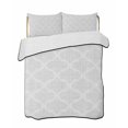 thumbnail image 1 of Full Size Quilt Bedding Set, White Moroccan Reversible Summer Quilt 3 Pieces, Boho Morocco Geometric Quatrefoil Grid Lightweight Bedspreads Coverlets with 2 Pillow Shams for All Seasons, 1 of 5