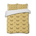 thumbnail image 1 of Full Size Quilt Bedding Set, Yellow Spring Butterfly Reversible Summer Quilt 3 Pieces, Black Bow Knot Lightweight Bedspreads Coverlets with 2 Pillow Shams for All Seasons, 1 of 5