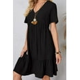 thumbnail image 1 of Full Size Ruched V-Neck Short Sleeve Dress, 1 of 1