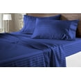 thumbnail image 1 of Full Size Sheet Set, 600 Thread Count, 100% Pima Cotton – Soft & Durable Bedding Deep 14-16 Inch Mattresses, Soft & Durable Bedding Full Size (Stripe, Royal Blue), 1 of 5