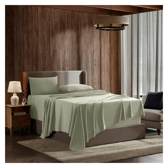 Full Size Sheet Sets - 4 Piece Full Size Sheets, Deep Pocket, Hotel Luxury, Extra Soft, Breathable and Cooling, Light Green Bed Sheets for Full Size Mattress