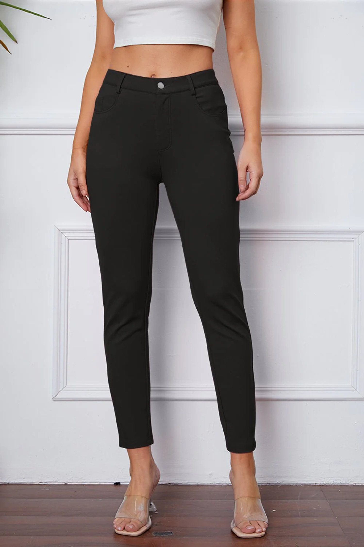 Full Size Slim Fit Pants by Basic Bae - Walmart.com