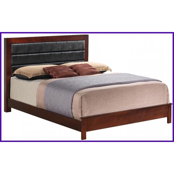 Full Size Solid Wood Platform Bed Frame Cherry Transitional Style for Bedroom