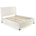 thumbnail image 1 of Full Size Solid Wood Platform Bed Frame with Headboard in Rustic White Finish, 1 of 5
