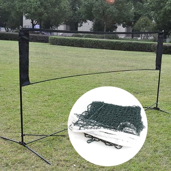 Full Size Standard Badminton Net Deep Green Polypropylene Net for Professional Training, Backyard Games & Shuttlecock Sports