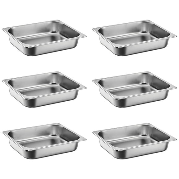 Full Size Steam Table Pans,6-Pack 13*10.24*3.94inch Restaurant Steam Table Pans Commercial, Hotel Pan Made of Stainless Steel