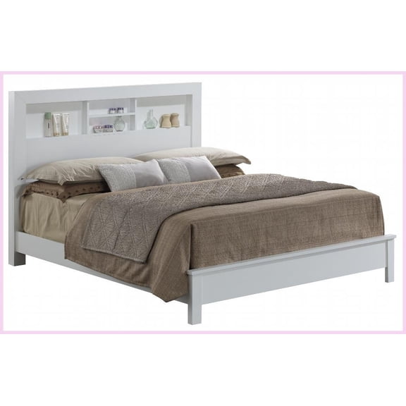 Full Size Transitional Bed Frame - Durable Construction, Crisp White Finish for Versatile Bedroom Decor