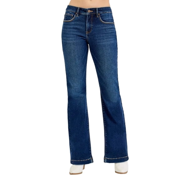 Full Size Tummy Control Mid Rise Flare Jeans