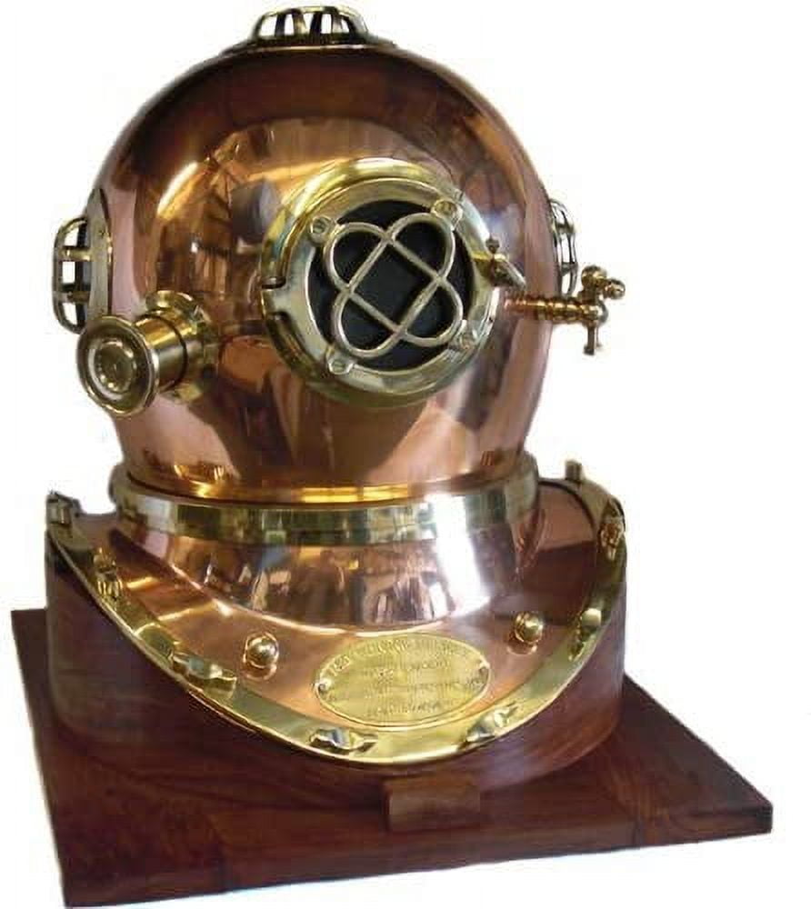 Full-Size U.S. Navy Mark V Copper & Brass Diving Helmet Replica with ...