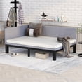 thumbnail image 1 of Full Size Upholstered Daybed with Linen Cover Mattress, Mid-Century Modern Sleeper Sofa Couch with Wood Frame and Linen Slats, Chaise Lounge Sofa for Bedroom Living Room Guest Room, Grey, 1 of 9