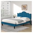 Full Size Upholstered Platform Bed Frame with Adjustable Headboard