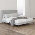 thumbnail image 1 of Full Size Upholstered Platform Bed Frame with Modern Deluxe Tufted Adjustable Headboard, Strong Wood Slats Support, No Box Spring Needed Grey (Full), 1 of 10