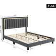 thumbnail image 1 of Full Size Upholstered Platform Bed with Velvet Tufted Frame, Adjustable Headboard, Underbed Storage, Sturdy Wood Slat Support - No Box Spring Needed, Easy Installation (Gray), 1 of 5