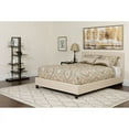 thumbnail image 1 of Full Size Upholstered Platform Bed in Beige Fabric, 1 of 1