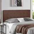 thumbnail image 1 of Jessenia Full size headboard only, Height Adjustable Full Size Bed Headboard, Square Tufted Headboard with 12 Positions, Metal Legs, Wall/Bed Mount, Linen Fabric headboard Full in Espresso, 1 of 8