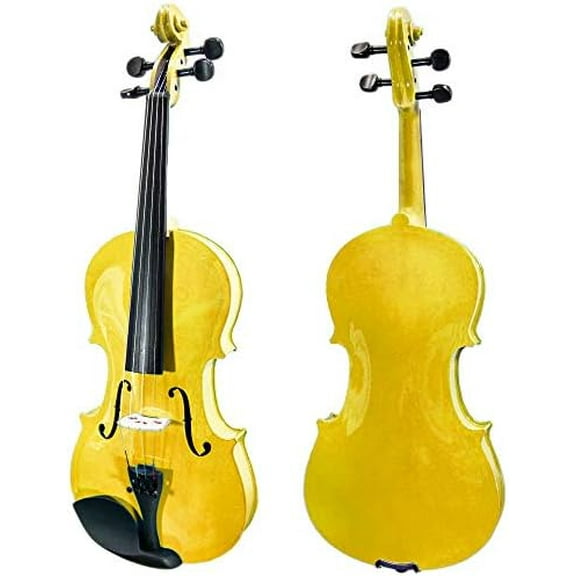 Full Size VN202 Gold Violin with Brazilwood Bow and Lightweight Case and More$$Music