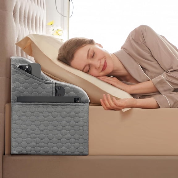 Full Size Wedge Pillow Headboard for Bed Gap Filler, Bed Wedge Pillow for Headboard Gap (0-8") Ergonomic Mattress Wedge Gap Filler for Stop Pillows, Phones & Items Falling Down(54"X10"")