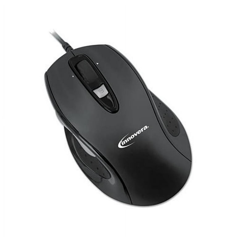Full-Size Wired Optical Mouse, USB 2.0, Right Hand Use, Black Full-Size Wired Optical Mouse, USB 2.0, Right Hand Use, Black