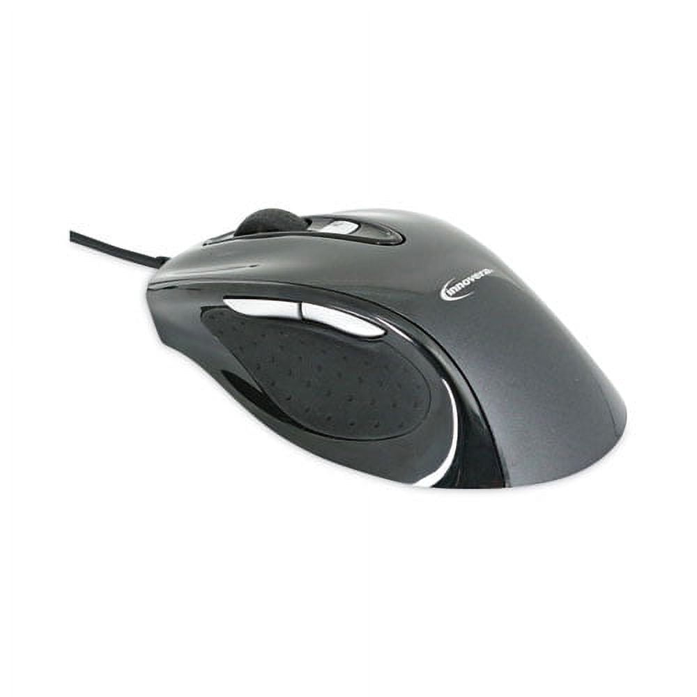 Full-Size Wired Optical Mouse, Usb 2.0, Right Hand Use, Black | Bundle ...