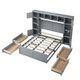 thumbnail image 1 of Full Size Wood Bed Frame with 4 Drawers, All in One Cabinet and Storage Shelf, 1 of 1