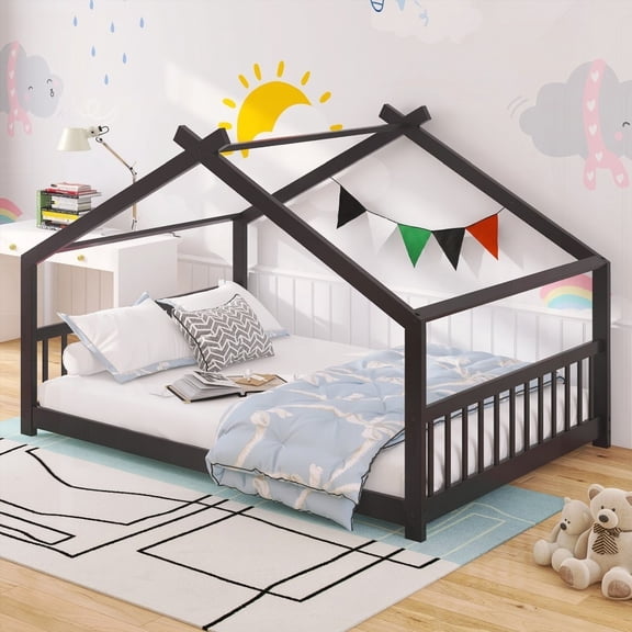 Full Size Wood House Bed | Playhouse Design & Better Sleep