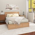 thumbnail image 1 of Full Size Wood Platform Bed with Underneath Storage and 2 Drawers, Wood Color, 1 of 16