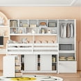 thumbnail image 1 of Full Size Wooden Loft Bed In White With Efficient Storage & Workspace - Desk, Shelves, And Space Design, 1 of 7