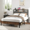 thumbnail image 1 of Full Size Wooden Platform Bed Frame with Upholstered Headboard and USB Ports | Spacious Underbed Storage, Noise-Free Design, Easy Assembly, Ideal for Modern Bedrooms, 1 of 12