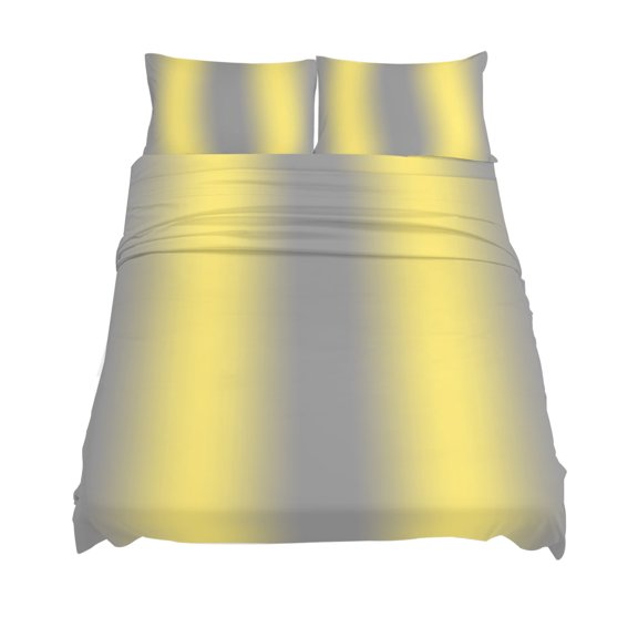 Full Size Yellow Grey Sheet Sets Gradient Ombre Soft Breathable Microfiber Bed Sheets Deep Pockets 4 Piece Bed Sheets Set, 1 Fitted Sheet, 1 Flat Sheet & 2 Pillowcases